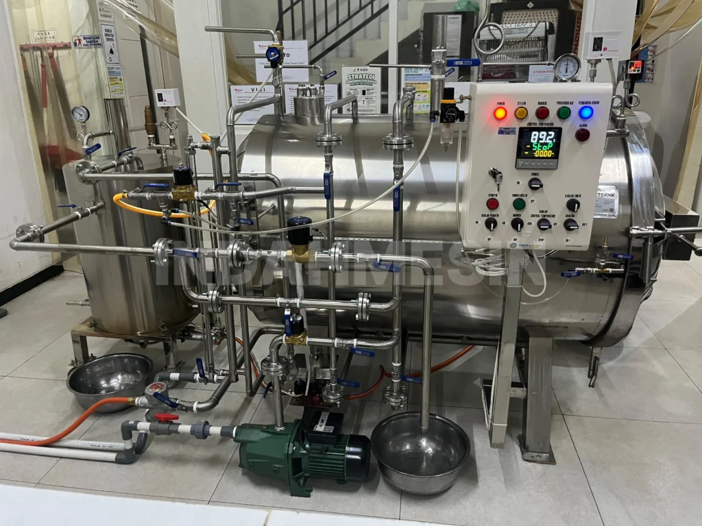 Mesin Retort 500 Liter di Semarang, Alat Sterilisasi Makanan Kemasan